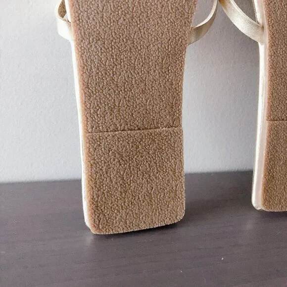 Gap Square Toe Sandals Gold Size 10 women’s shoes slides - Picture 14 of 14